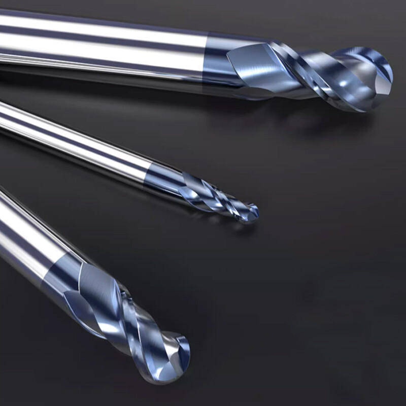 2 Flute Ball Nose End Mill Solid Carbide Milling Cutter Bit TiSiN Coating CNC