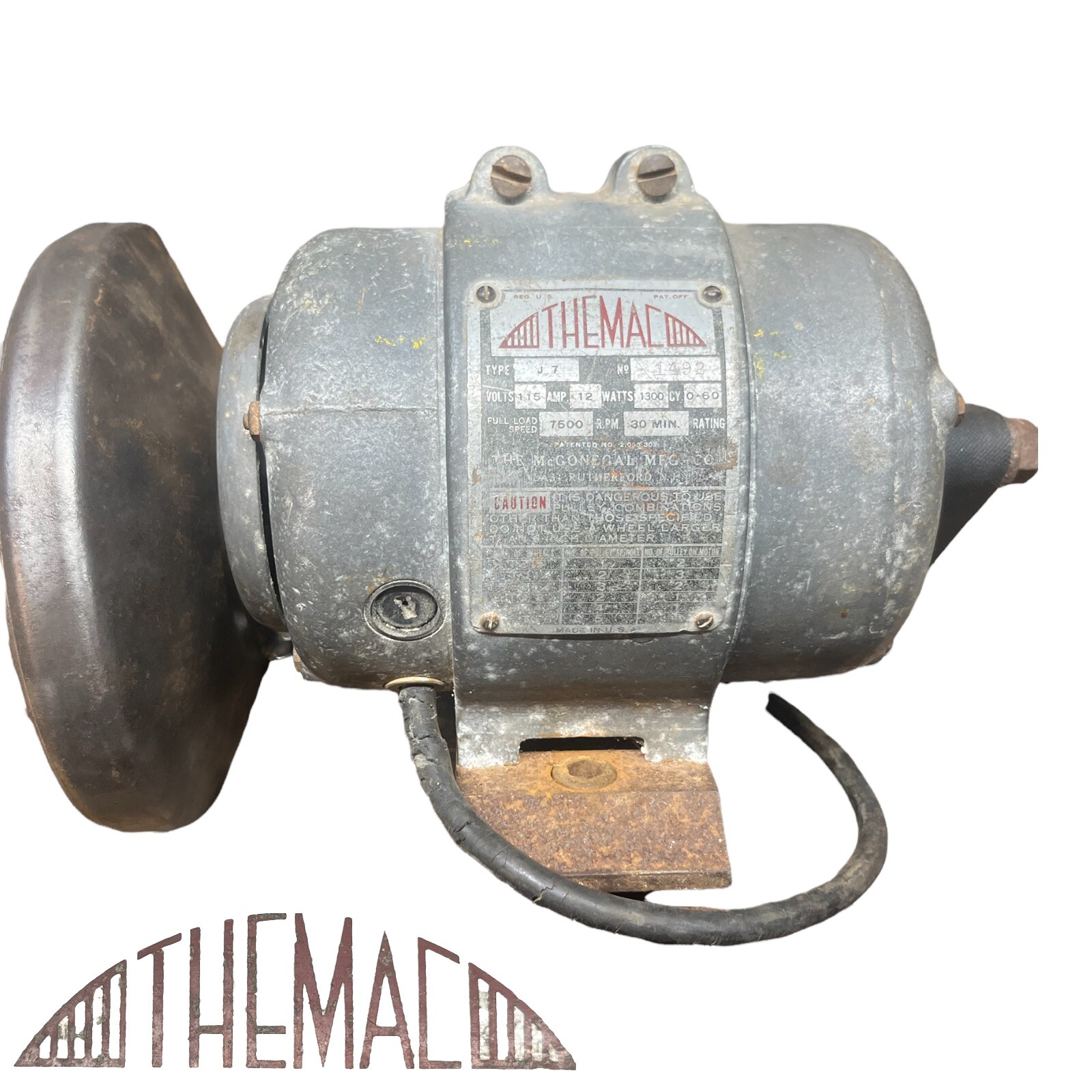 THEMAC J7 Heavy Duty Metal Precision Lathe Tool Post Grinder 7500 RPM W/ Guard