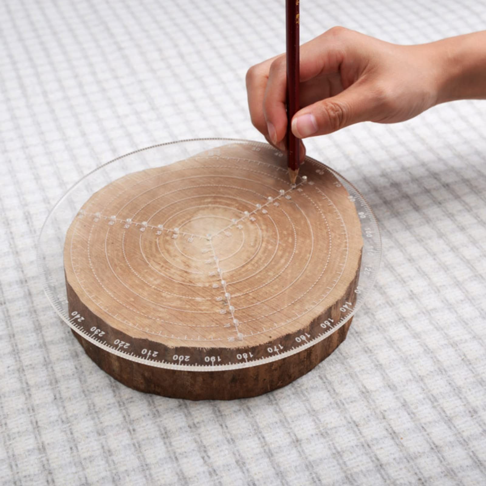 8 Inch Round Circle Center Finder Compass Clear Acrylic Lathe Centering Tool
