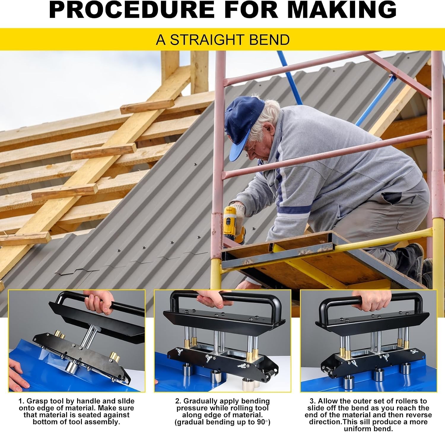 3 Station Edge Roller Bender for 5/8″ to 4″ Elbows | Heavy-Duty Bending Tool