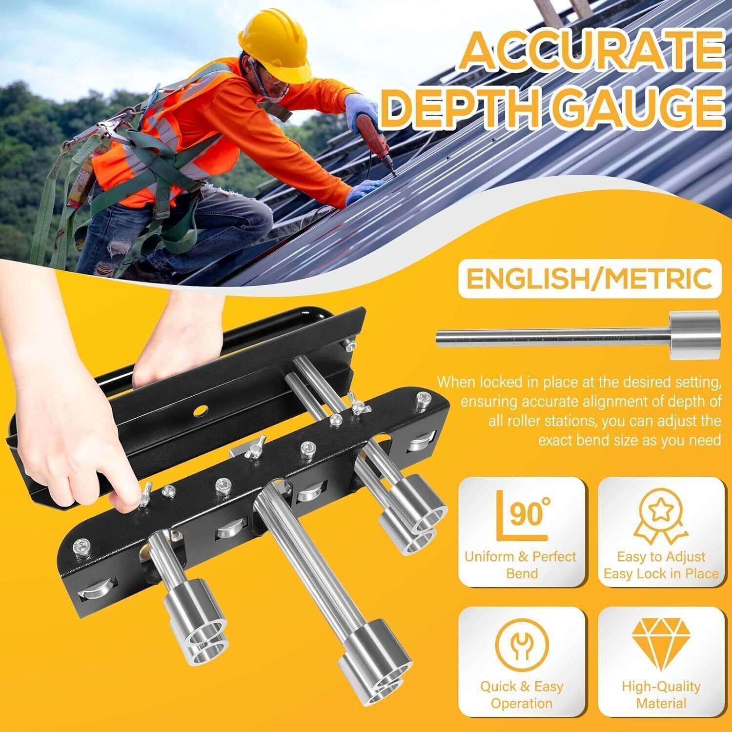 ER3 3-Station Edge Roller Fit 29 to 22-Gauge Steel, Making 5/8in to 4in Bends