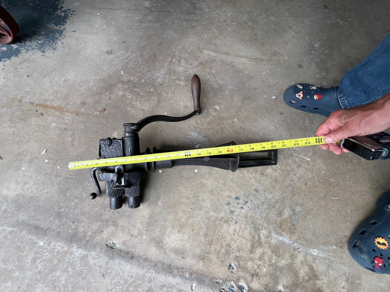Vintage Packham bench mounted metal crimper (crimping tool)