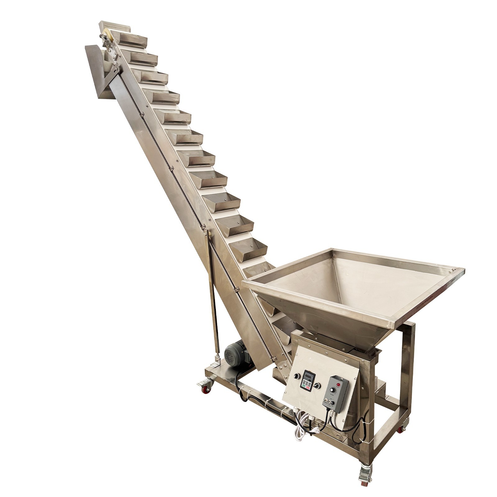 110V Stainless Steel Bucket Conveyor Feeding Machine 6.8ft Flour Feeder