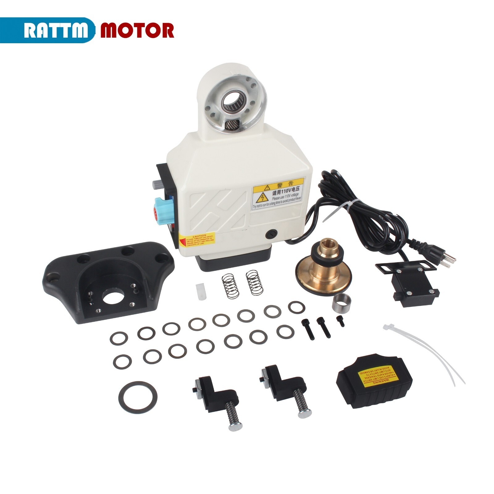 110V Power Feed X-Axis Milling Machine Torque 650 in-lb for Bridgeport 0-200 RPM