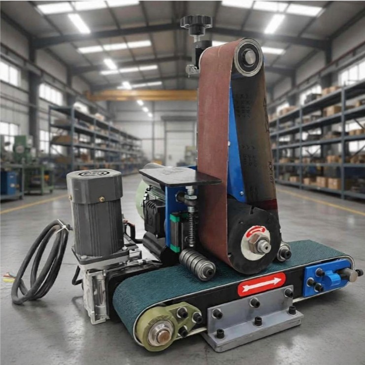 220V Single Head Belt Sander Polishing Machine for Metal Surface Deburring etc.