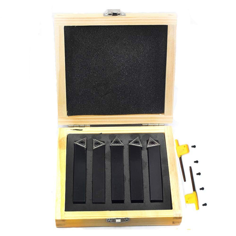 5 PCS 1/2 Inch Mini Lathe Indexable Carbide Turning Tool Holder Set TCMT