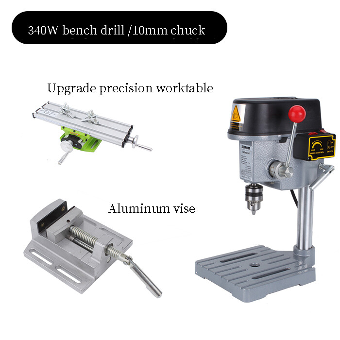 Mini High Speed Precision Bench Drill Drilling Milling Machine+Workbench+vice