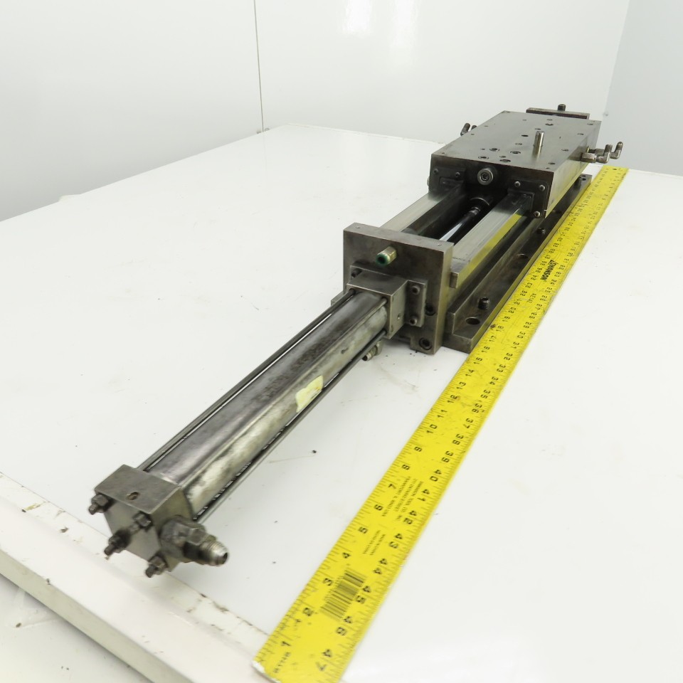 Hydraulic Cylinder Operated Linear Sliding Bed 10″ Stroke 14″x7″ Table