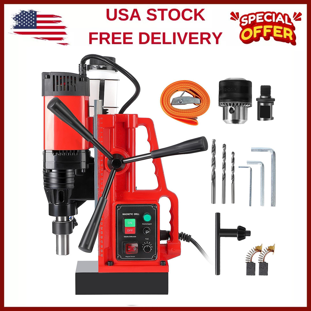 110V 1550W Magnetic Drill Portable Mag Drill Press 500 RPM 2″ Drilling Capacity
