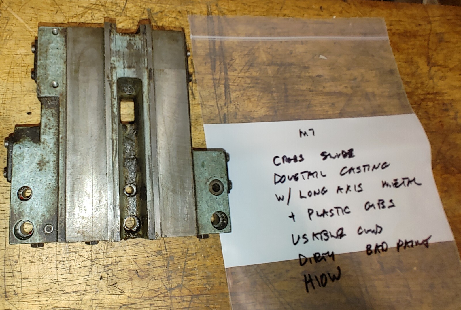 Emco Maximat 7 Lathe Cross Slide Dovetail Casting w/ Metal & Plastic Gibs H10W