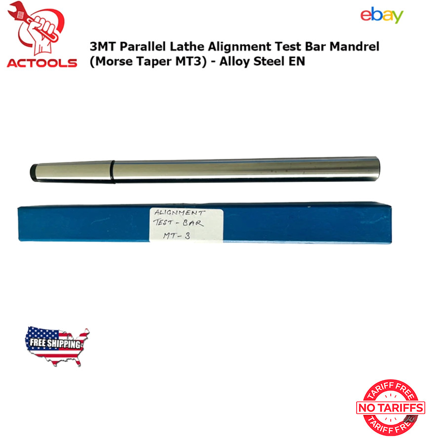 MT3 Lathe Parallel Alignment Test Bar Mandrel (Morse Taper MT3)- Alloy Steel EN