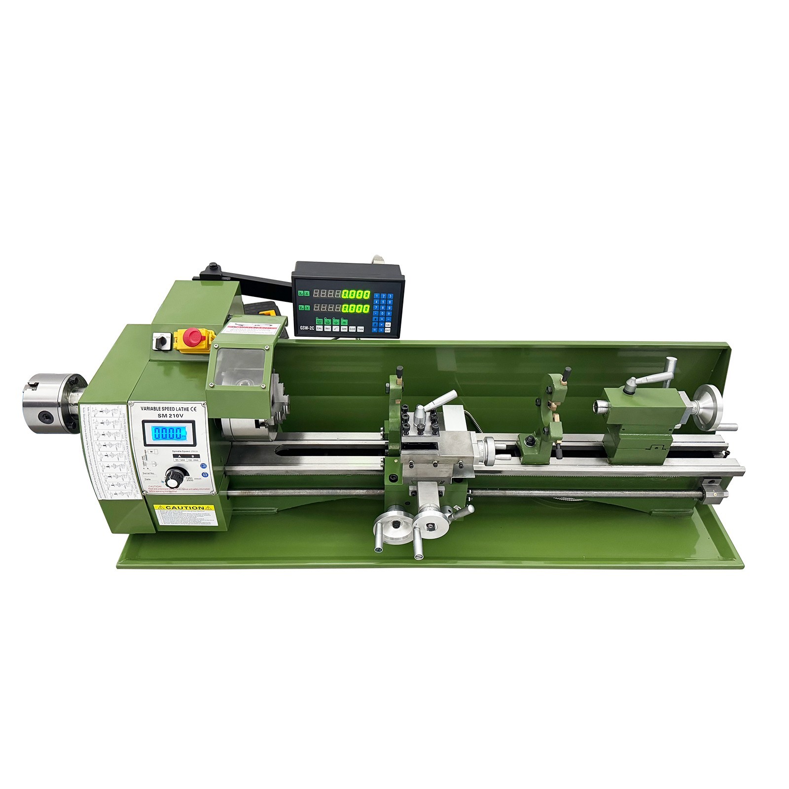 Mini Precision Metal Lathe 110V 1.1KW 8×29.5″ 50-2500rpm Double Chuck BenchLathe