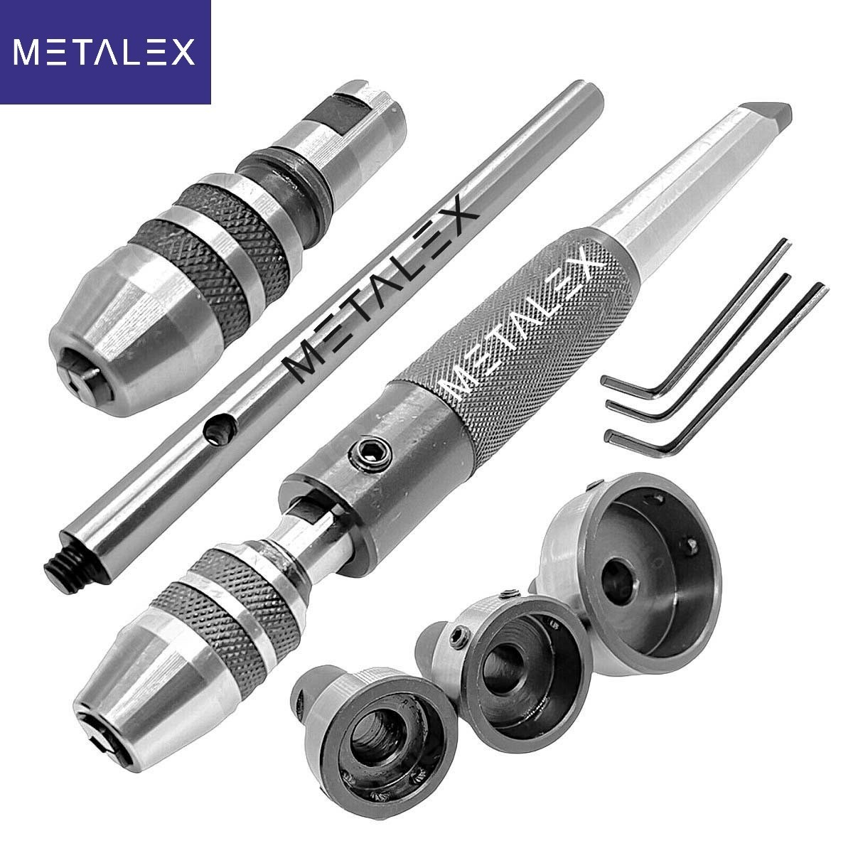 MT2 Lathe Tailstock Tap And Die Holder Set 2MT Shank Threading Tapping Kit 8 Pcs