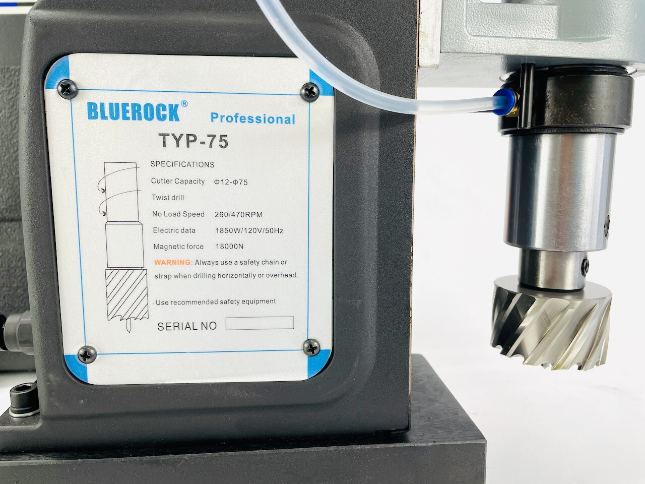BLUEROCK TYP-75 Magnetic Mag Drill Press 2-Speed Reversible fits Hougen Cutters