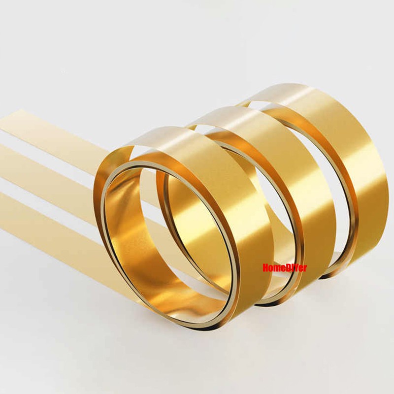 Brass Coil Sheet Strips Flexible Pure Brass Band Strip Foil Plate Length 0.5M/1M