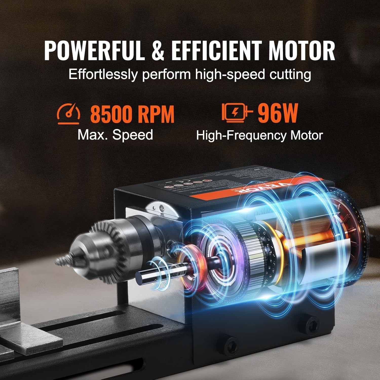 Lightweight Mini Lathe 2.76” x 6.3” with 7 Speed Options for Precision Cutting