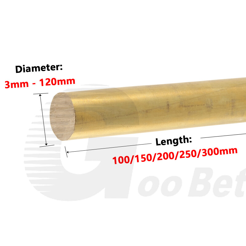 Brass Solid Round Bar Rod Dia 20mm 22mm 25mm 28mm 30mm 35mm – 120mm Length 100mm