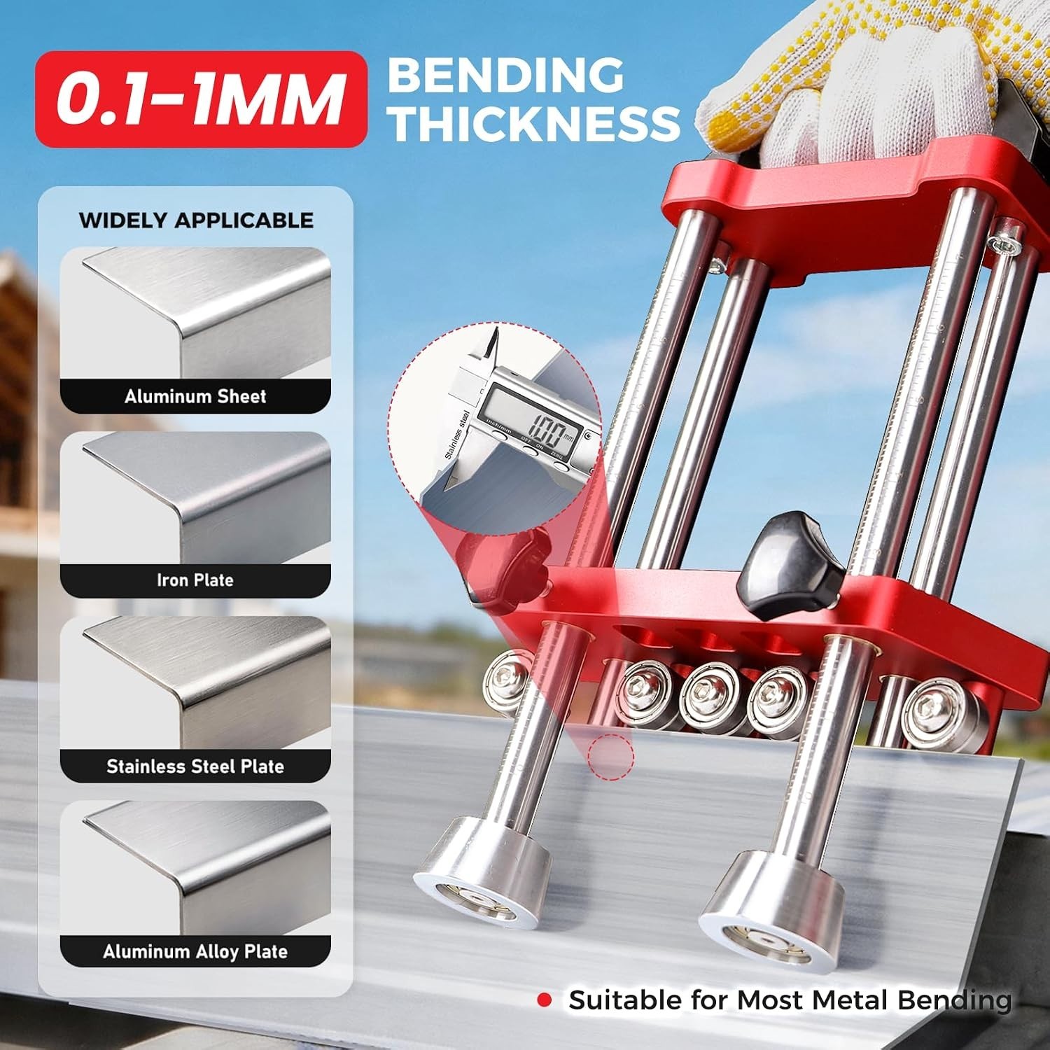 Portable 2-Station Sheet Metal Bender – 0-100° Adjustable & Scratch-Free Results