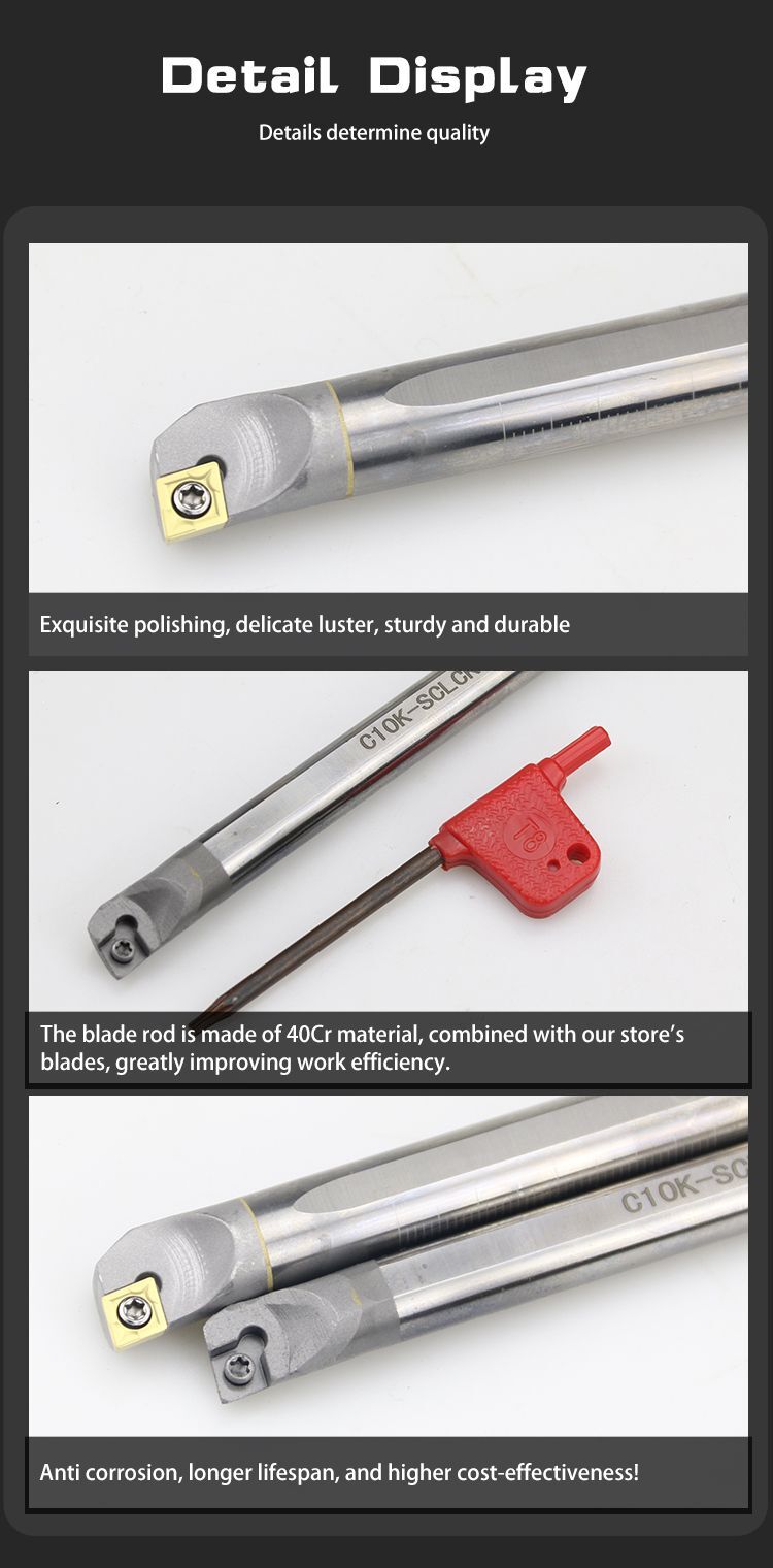 Carbide Blade Lathe Tungsten Steel Cutter Bar Internal Hole Turning Tool Set