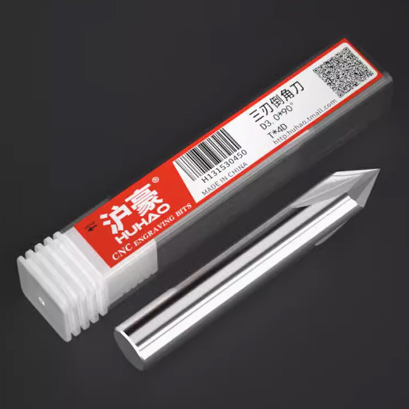 Solid Carbide 60/90/120° Chamfer End Mill 3-Flute Aluminum Milling Cutter Router