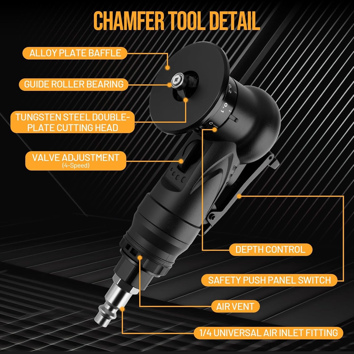 45 Degree Pneumatic Chamfering Tool, Mini Metal Working Fabrication Air Tool, An