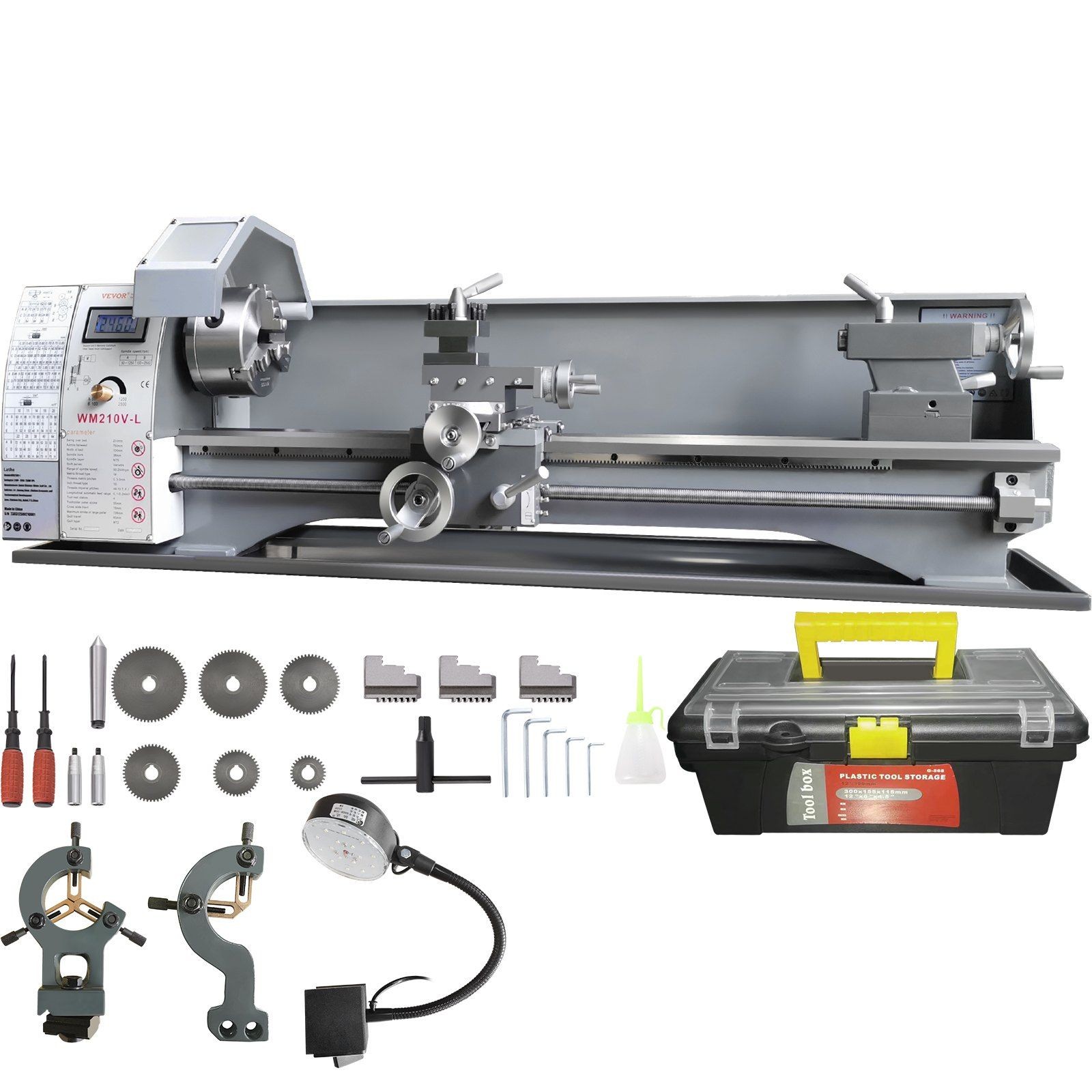 Precision Metal Lathe 211×750mm, HT200 Cast Iron, 750W Brushless, 24 Threads