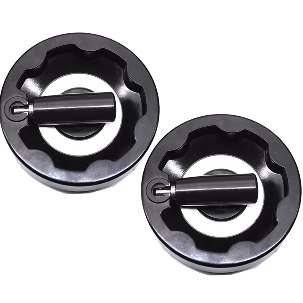 2x 16x160mm Inside Ripple Fold Away Hand Wheel For Milling Machine Black USA