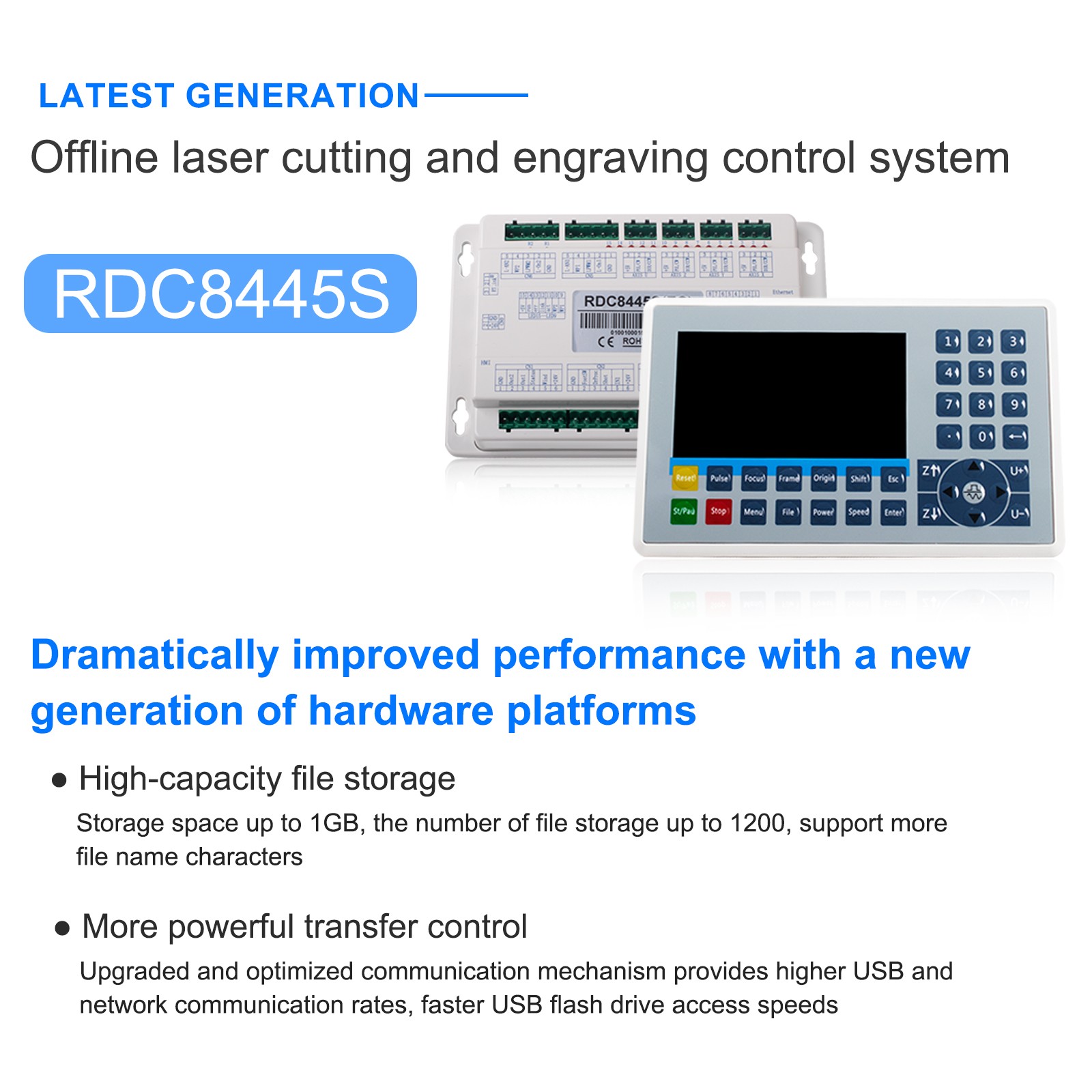 RUIDA 8445S Control Panel Board For 60W-130W CO2 Laser Engraver SupportLightburn