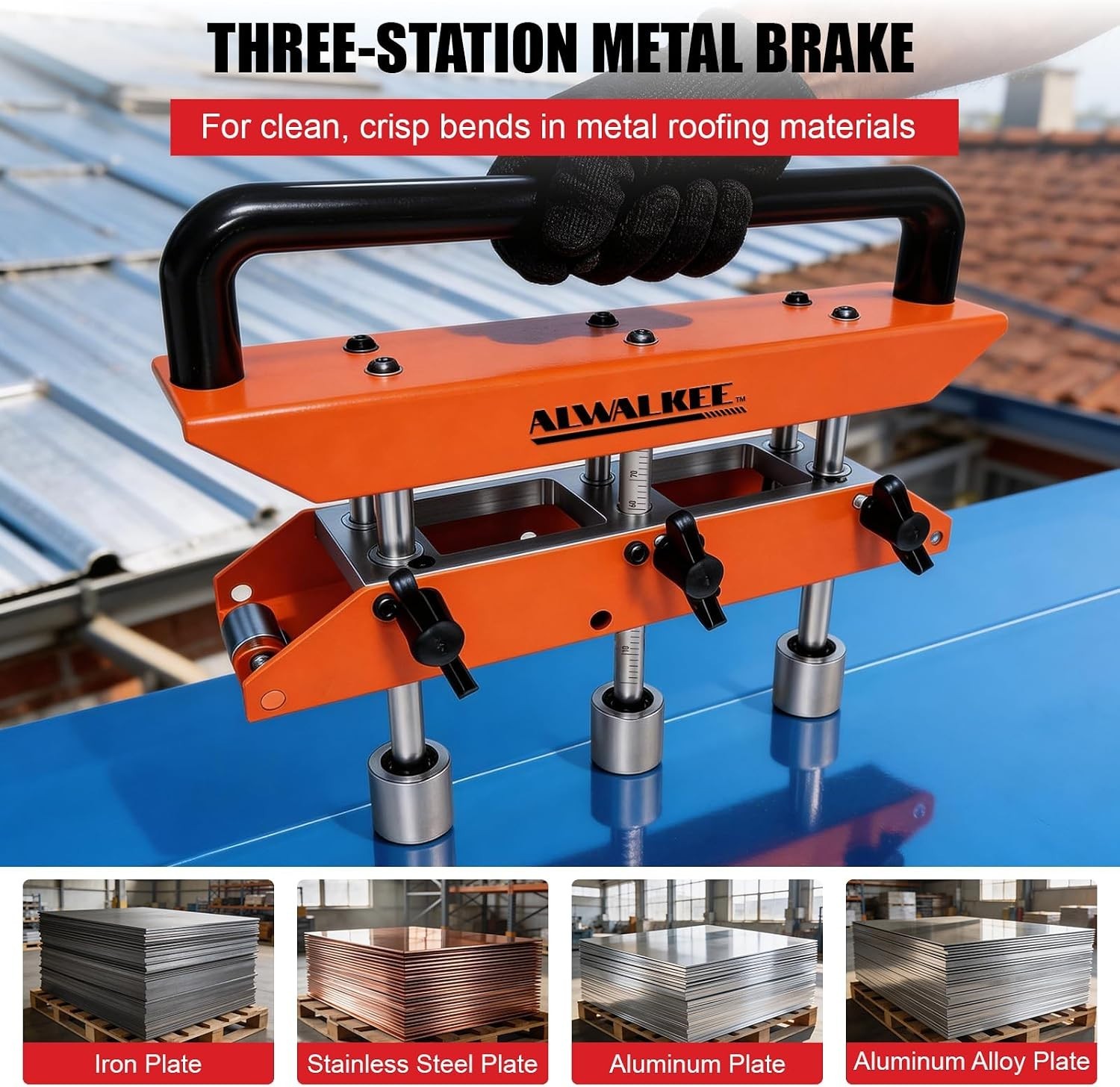 Heavy-Duty 3-Station Edge Roller Bender – Adjustable 0-90° Sheet Metal Tool