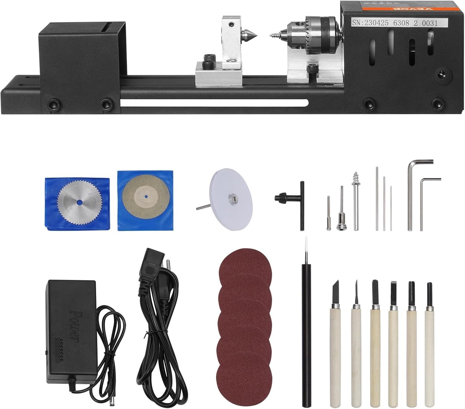 Lightweight Mini Lathe with 7 Speed Settings – Ideal for Woodworking Projects