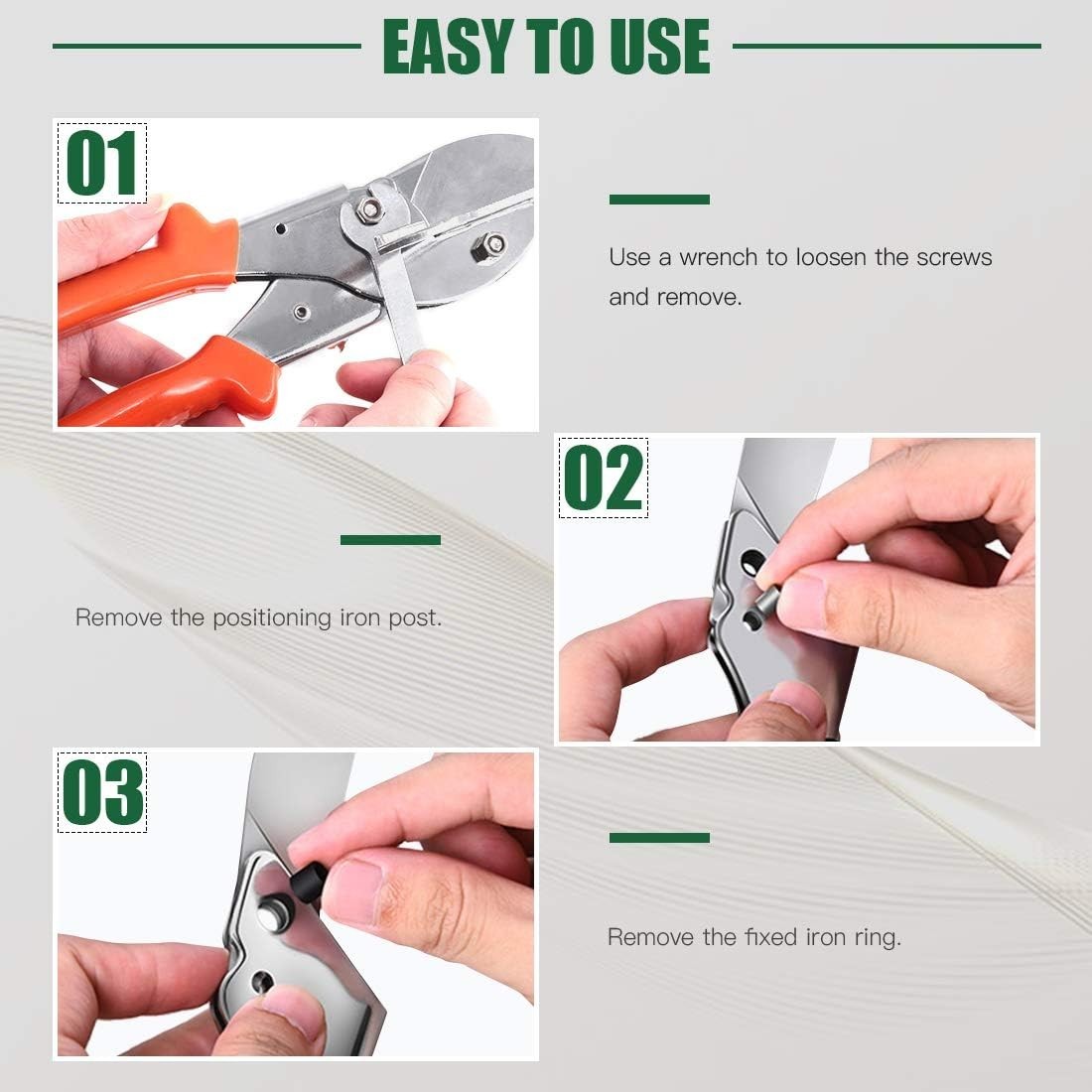 7Pcs Miter Shear Cutter: Angle Adjustable 45-135°, Ideal for Soft Woods