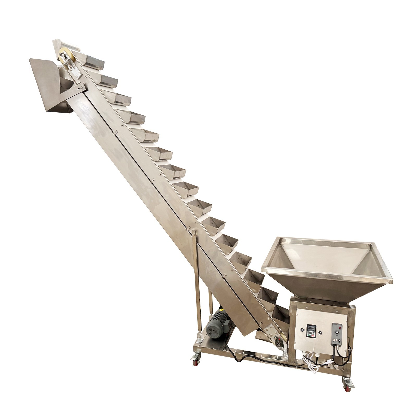 110V Stainless Steel Bucket Conveyor Feeding Machine 6.8ft Flour Feeder