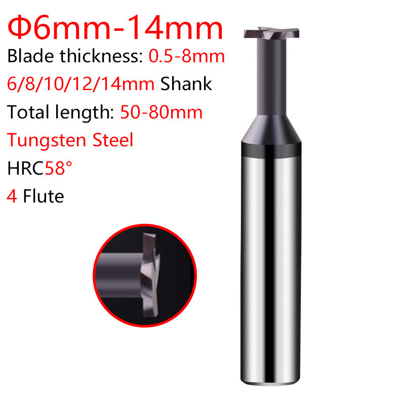 HRC58° Solid Carbide T-slot Milling Cutter Metalworking Cutter Tool End Mill