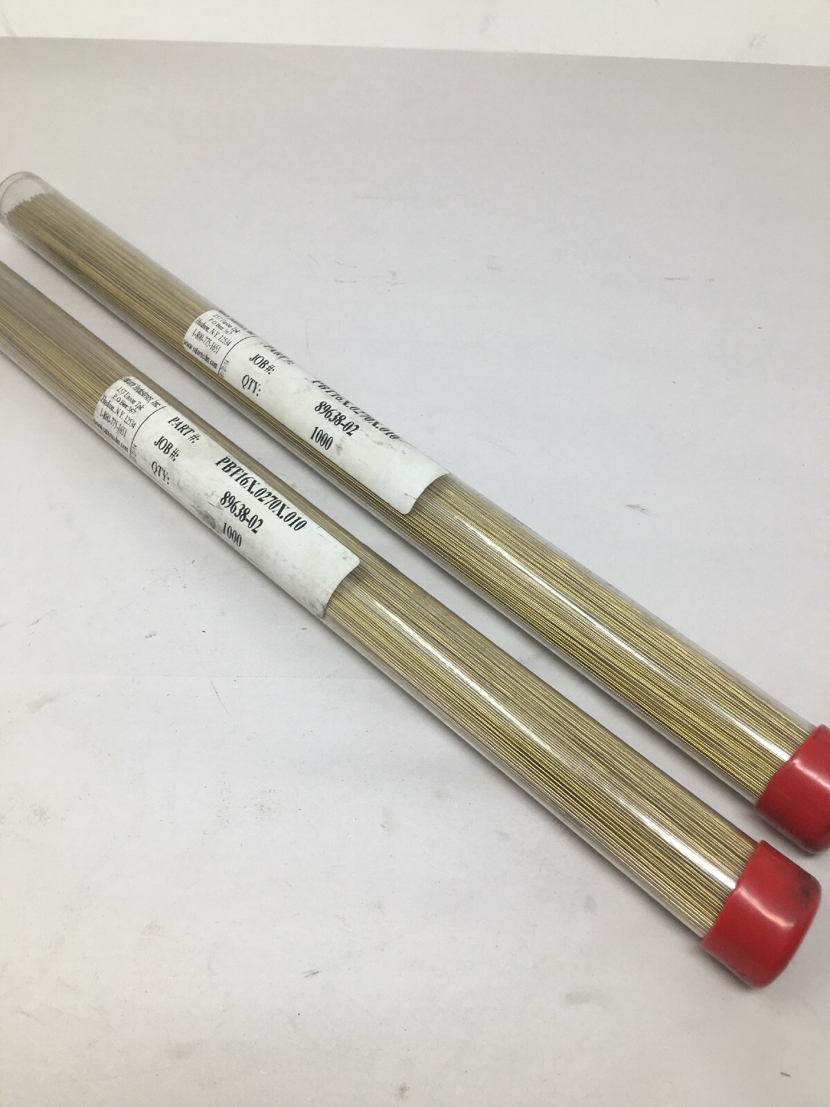 (2000) Saturn Precision Brass EDM Electrodes Tubes, PBT16X, .0270 x .010 x 16″