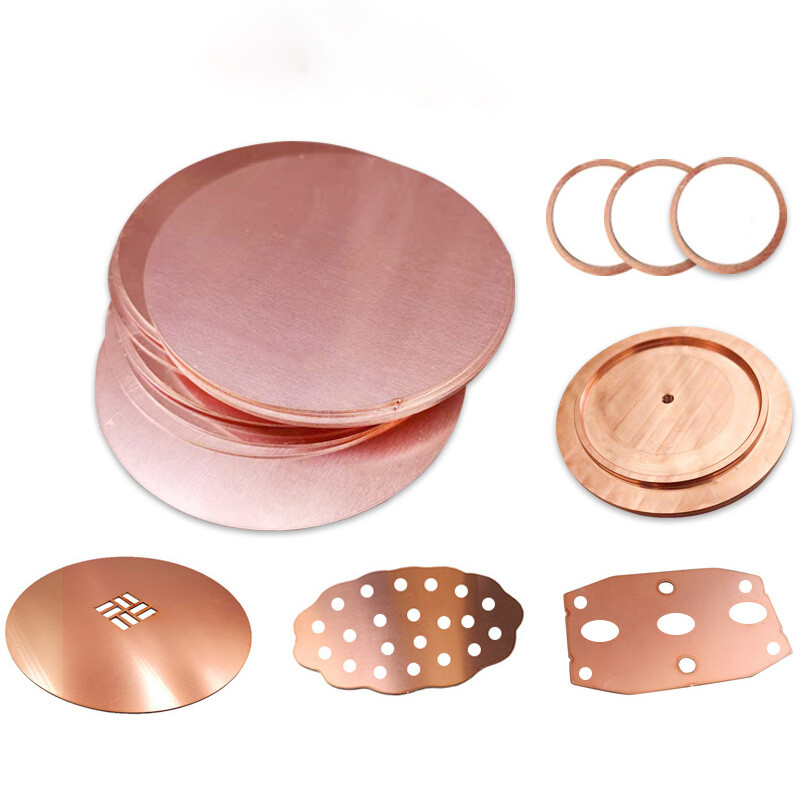 Solid Pure Copper Discs Blank Round Plate Metal Sheet 50-200mm OD 0.8-3mm Thick