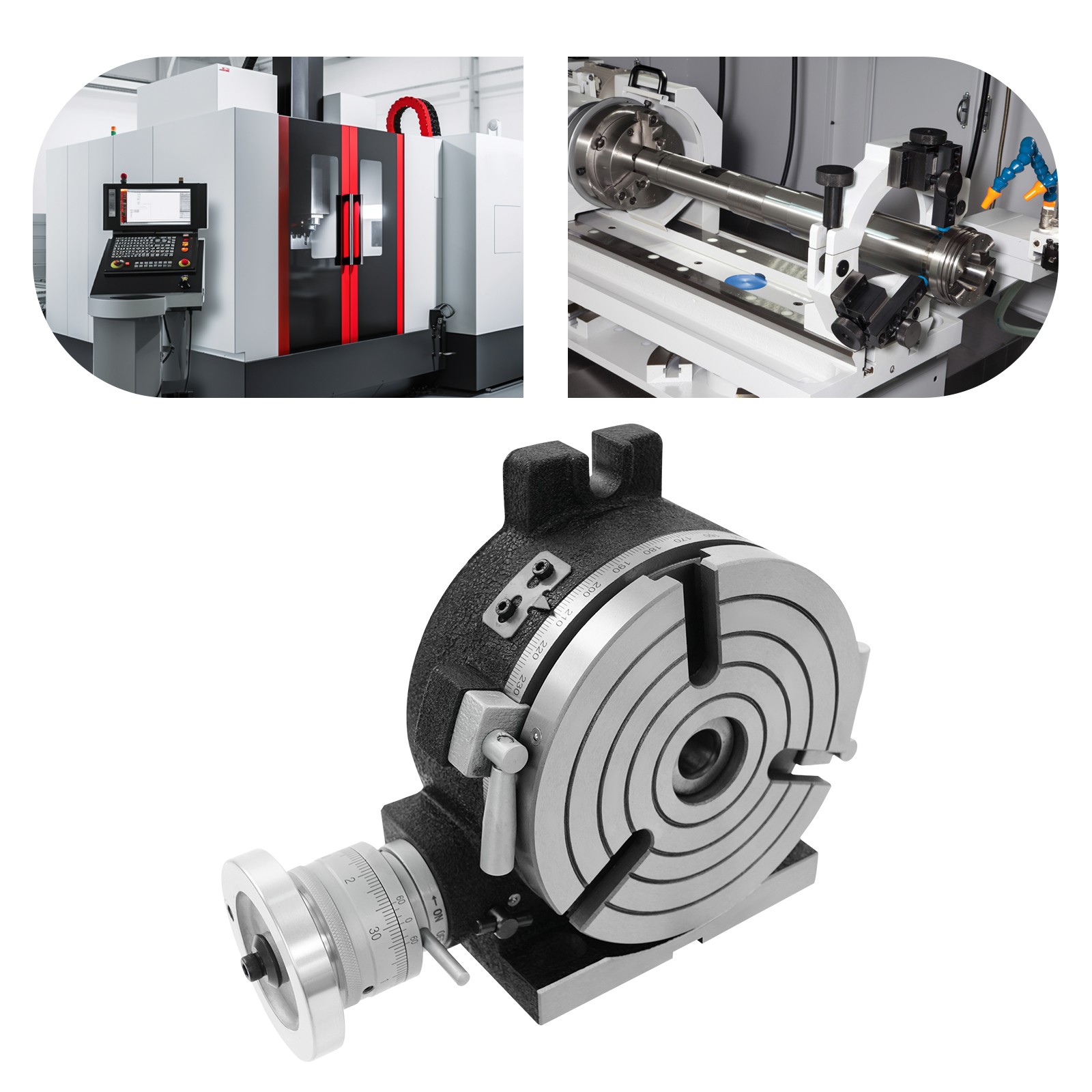 Horizontal Vertical Rotary Table, 3-Slot Rotary Table for Milling Machine