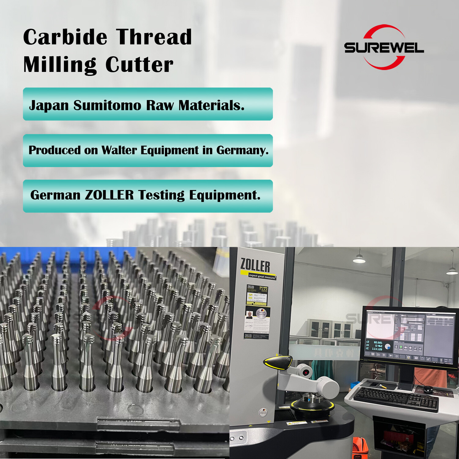  Carbide Thread End Mill Milling Cutters M3 M5 M6 M8 Treading Tools for Aluminum