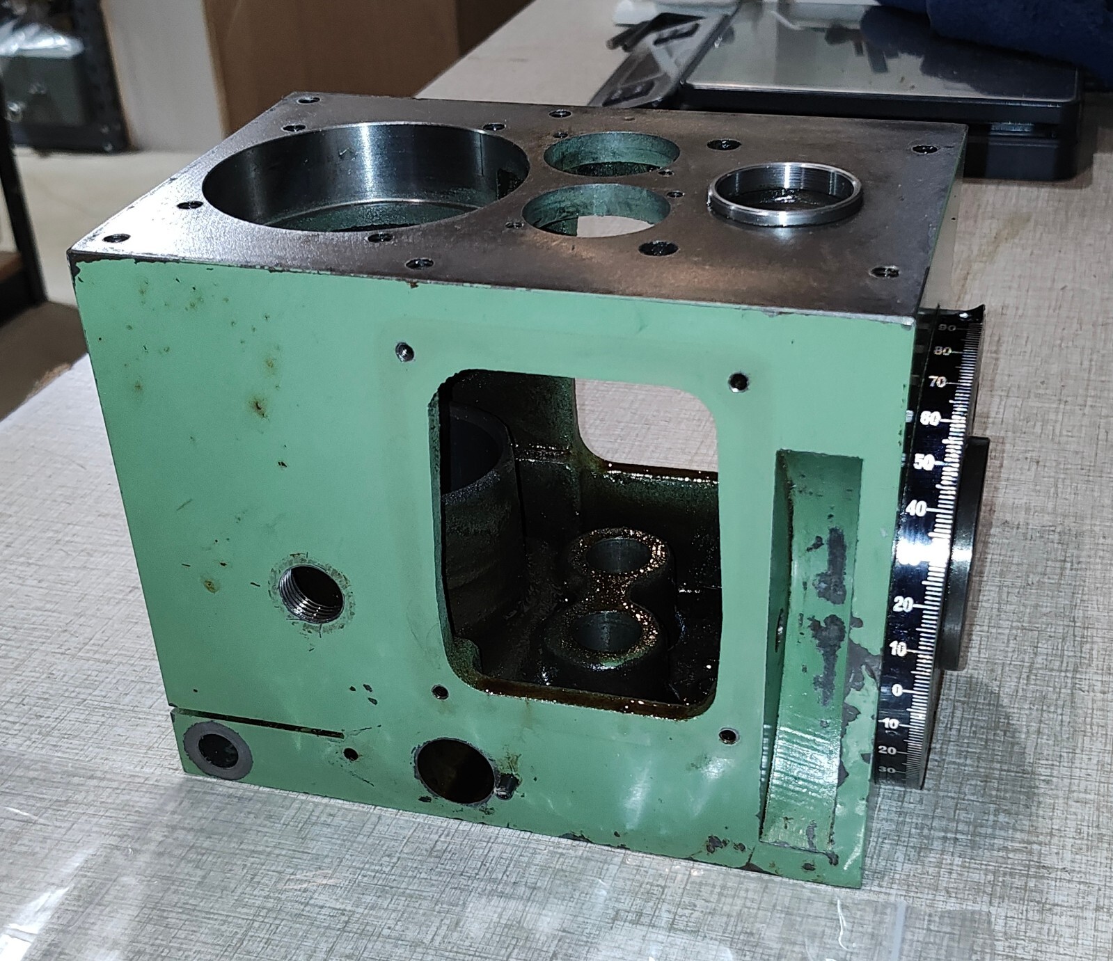 Emco FB-2 Mill Drill Parts: Gearhead Casting, Angle Gauge & Oil Pump Tube H17X