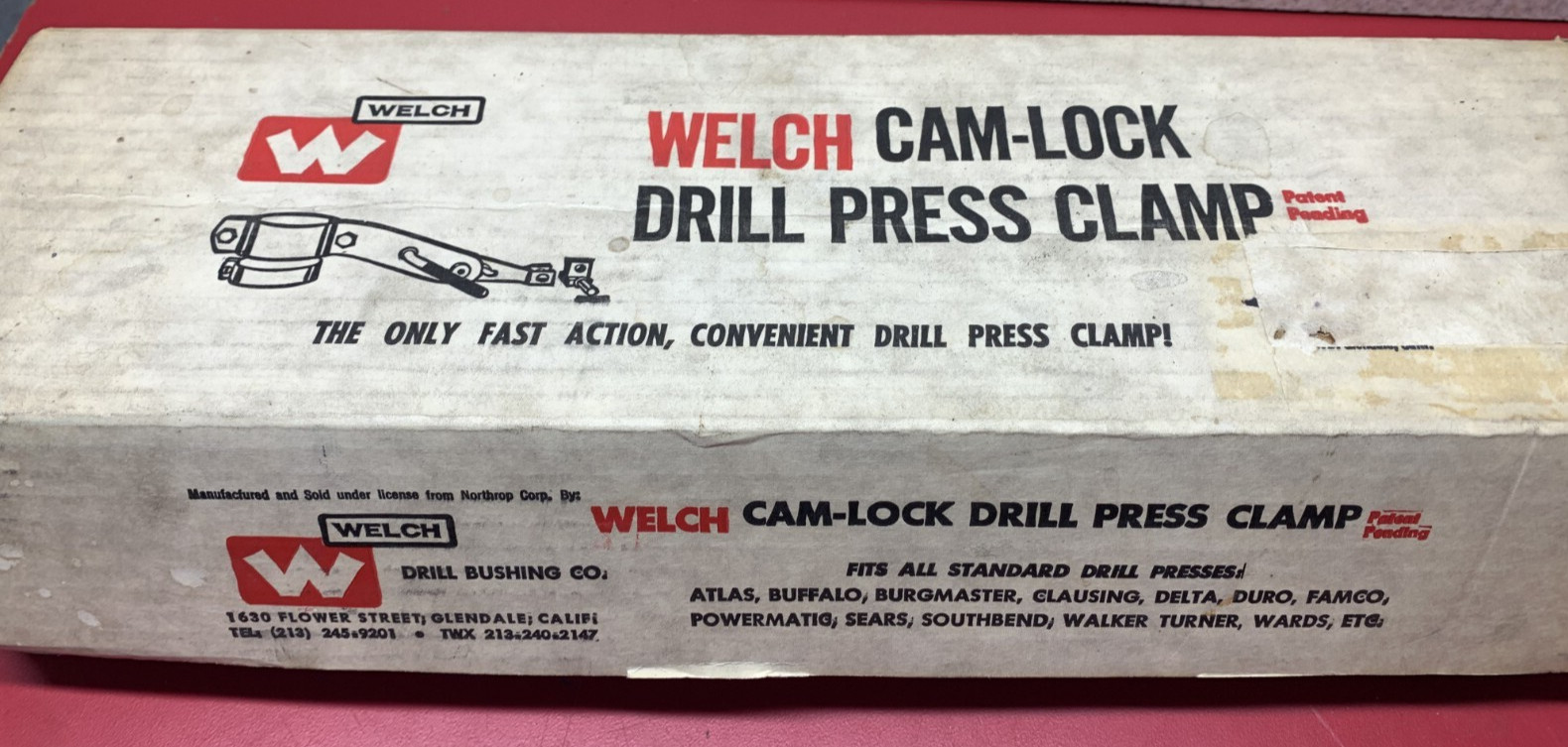 Machinist Tool Welch Cam-Lock Drill Press 3-1/2″ Clamp (NOS) No 3500