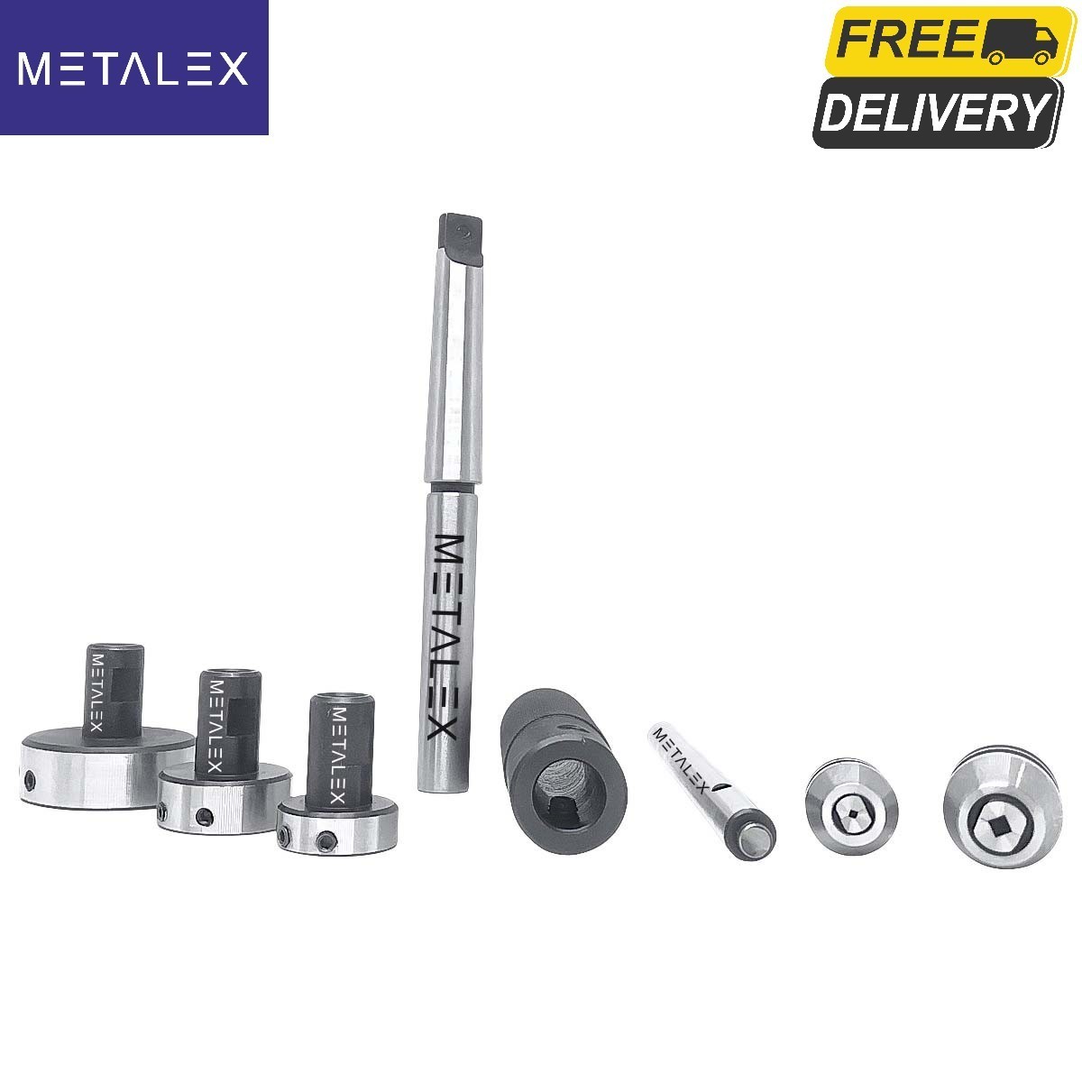 Lathe Tailstock Tap And Die Holder Set MT3 Shank Threading Tapping Kit 8 Pcs USA