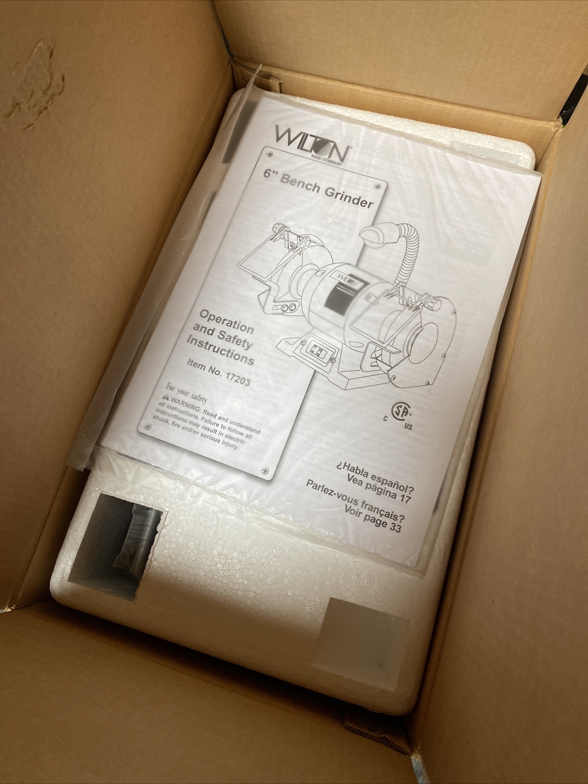 Wilton 6” Bench Grinder, 1/2 HP 2.8 AMP model 17203 BRAND NEW IN OPEN BOX