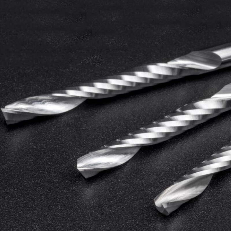 10Pcs 4mm Carbide Single Flute Spiral Router Bit End Mill CNC Cutter MDF Acrylic
