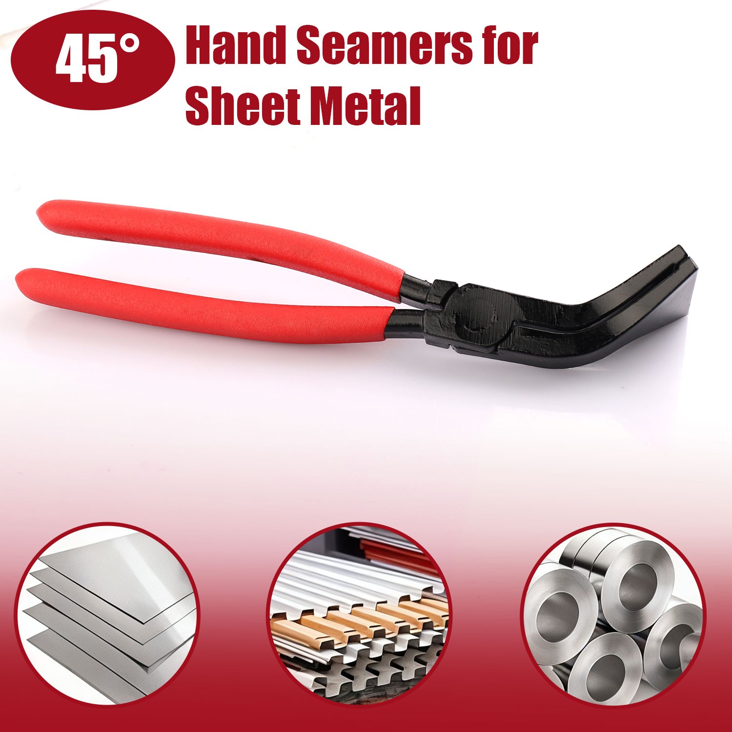 1-Piece Sheet Straight Bending Plier Hand Seamers Sheet Metal Tool 45°