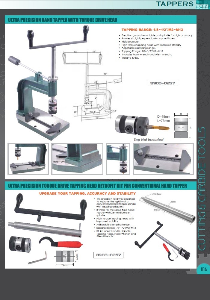 #10-3/4″ JT3 SELF REVERSING TAPPING HEAD,3 & 4MT SHANKS, 2 COLLETS (3900-1750)