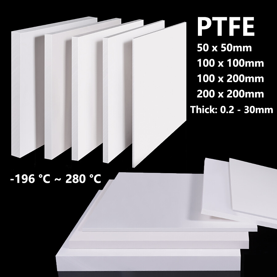 White PTFE Sheet Plate Thick 0.5mm to 30mm Polytetrafluoroethyle Plastic Panel