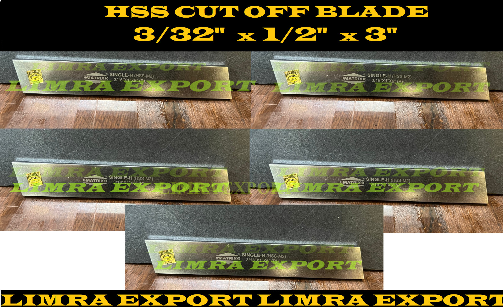5x Cut Off Parting Blade High Speed Steel 3/32″ Inch x 1/2″ Inch x 3″ Inch