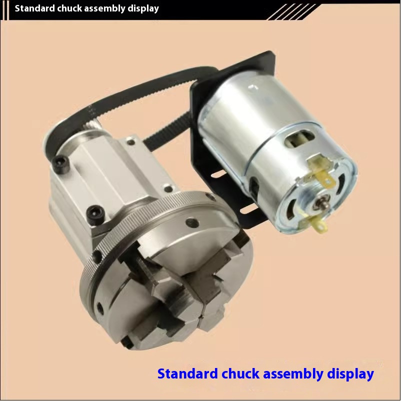 Versatile Motorized Rotary Lathe Woodworking Spindle DIY Slide Assembly + Chuck