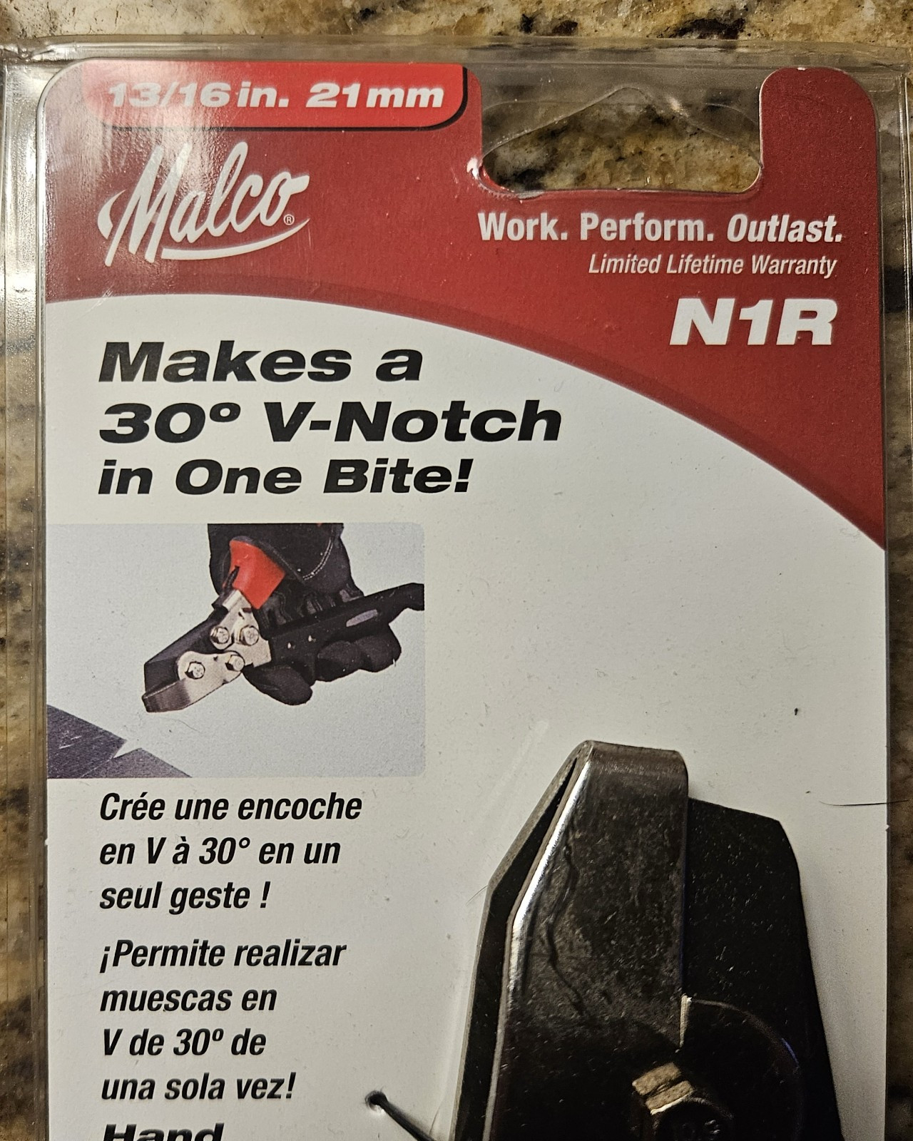 Malco N1R Starter Punch – V Notch 13/16 Size, Steel Material, New Sealed