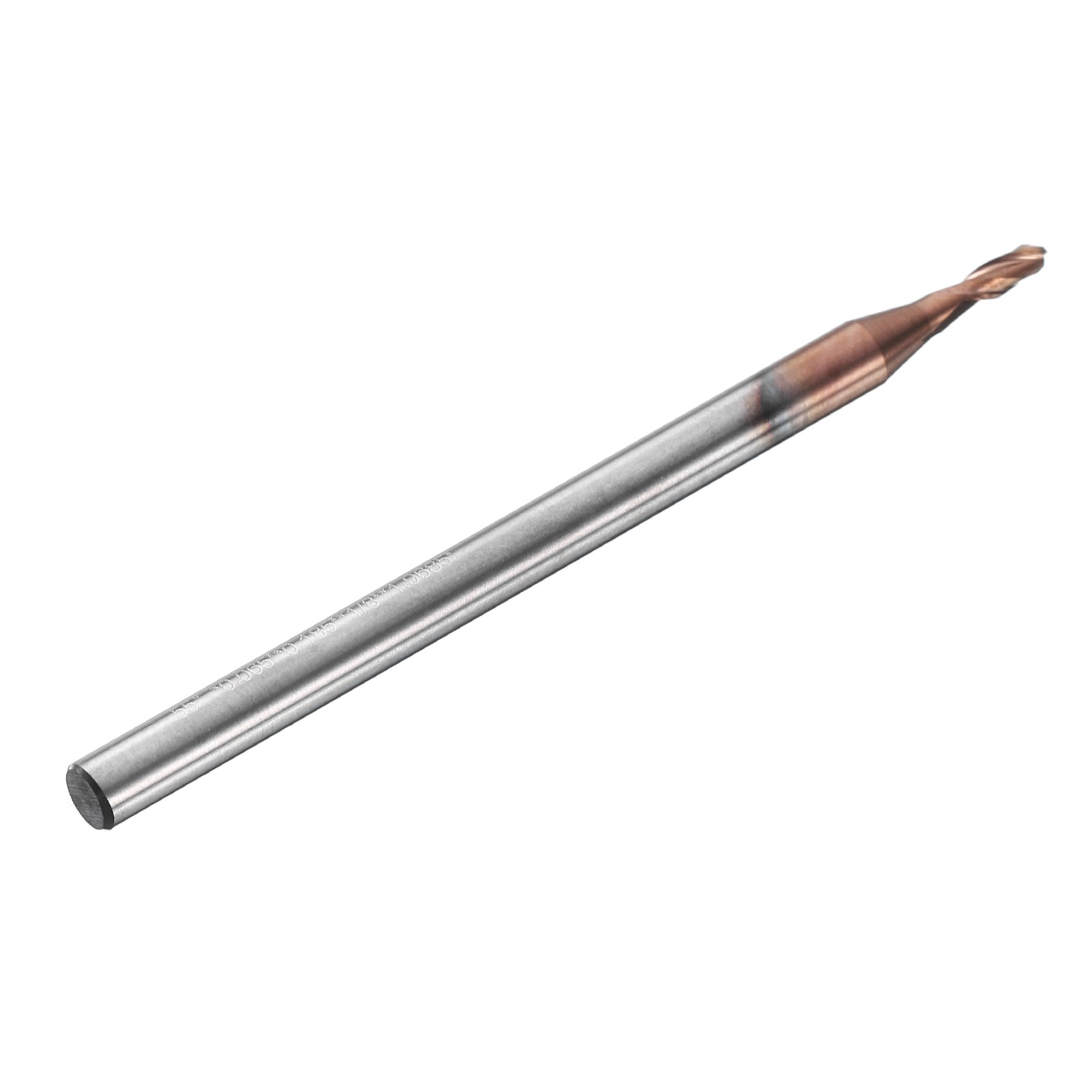 2 Flute Ball Nose End Mill 0.185″ Cutting Length Uncoated for Carving Engraving