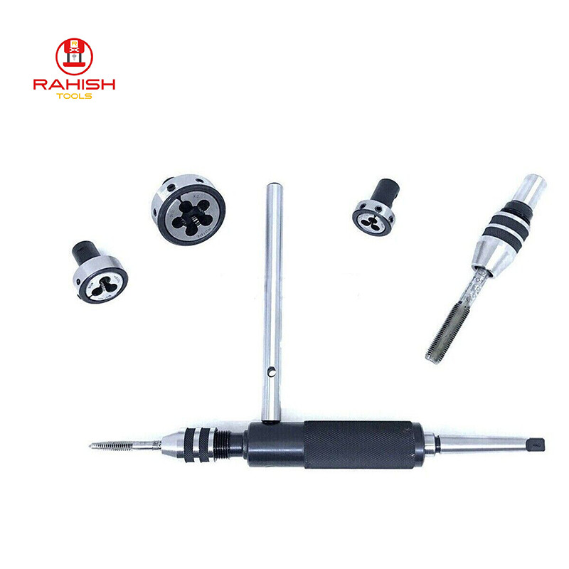 Lathe Tailstock Tap And Die Holder Set MT2 Shank Threading Tapping Kit 8 Pcs USA